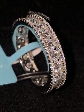 💎 4.14 CTW Sterling Silver Moissanite Eternity Band Ring 💎